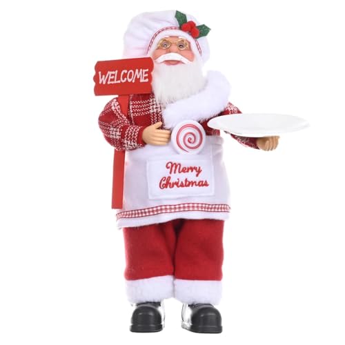 Babbo Natale in piedi | Ornamenti di figure di Babbo Natale in peluche di Natale, figure di bambole di Natale per decorazione della tavola per la casa