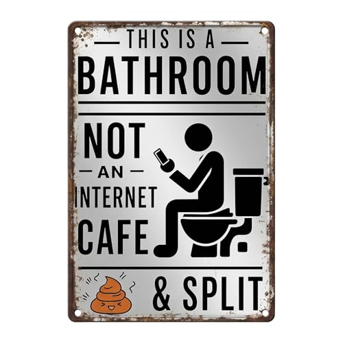 Imagen de Placa de metal divertida para baño