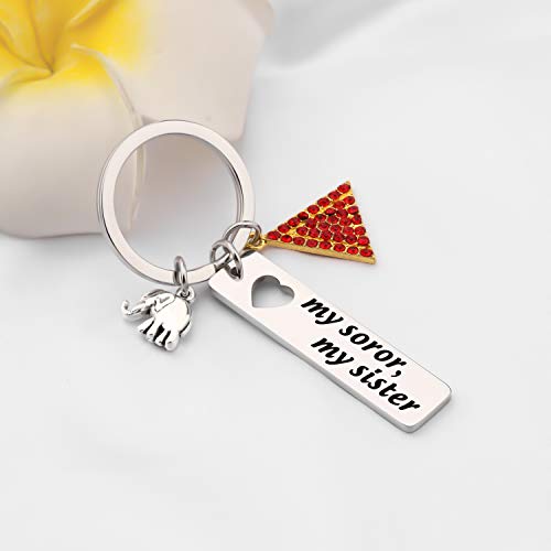 AKTAP D Sorority Paraphernalia Gift My Soror My Sister Elephant Charm Keychain Jewelry Greek Sorority Sisterhood Gift (Soror Sister keychain)3