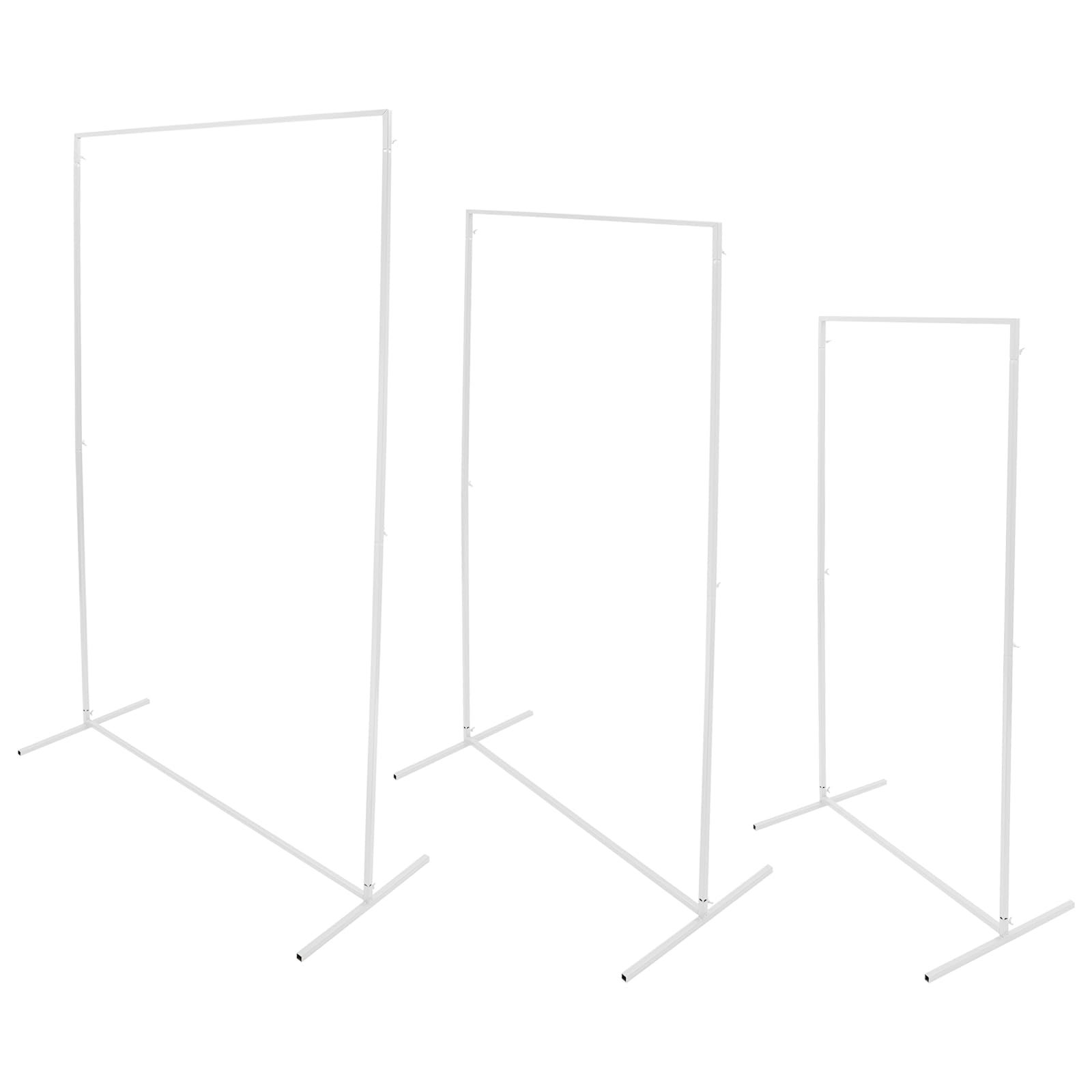 Ballonständer, Hochzeitsständer, Metall Ballonbogen Ständer, Luftballon Bogen Gestell, Hochzeitsbogen, Traubogen Hochzeit, Hochzeitskulissenständer (Weiß 1,1*0,495*2,2m 0,95*0,495*1,9m 0,8*0,45*1,6m)