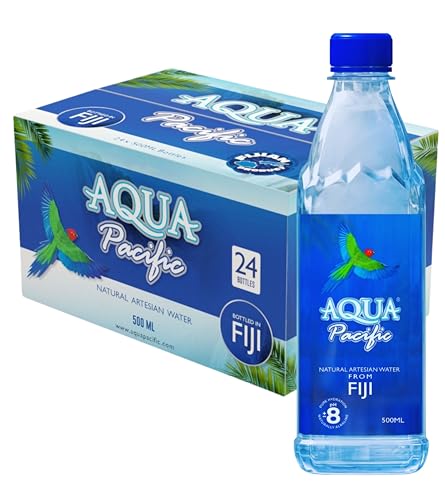Finest Water - Aqua Pacific® Natural ARTESIAN Bottled Water (Case Pack of 24 x 500ml Bottles) Naturally High pH, Alkaline, Pure Untouched & Pristine Aqua Pacific WTR