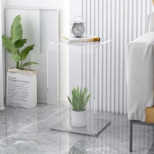 Table d'appoint en acrylique en C et table basse salon - 5
