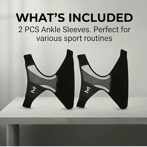 Ankle Support for Women & Men, Adjustable Ankle Wrap for Extra Stability, Compression Ankle Sleeve Support for Running, Basketball, Volleyball - 2 PCS Breathable Ankle Brace for Daily Training(Grey)
