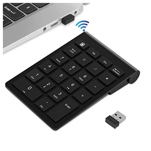 TedGem Teclado Numérico Inalámbrico, Keypad Delgado Portátil Numérico Inalámbrico Recargable 22 Teclas Entrada Datos Teclado Numérico Compatible PC de Computadora de Escritorio Portátil