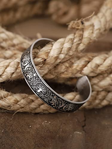 HAQUIL Viking Jewelry Viking Cuff Bracelet for Men and Women2