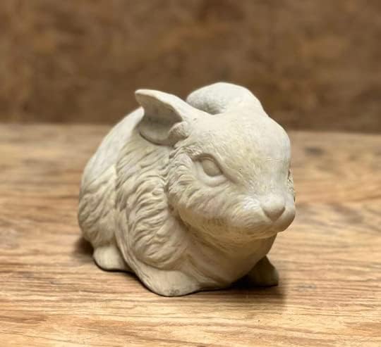 Concrete Rabbit Figure Realistic Sitting Bunny Figure Outdoor Garden Sculpture