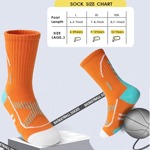 Zumou Boys Sock Basketball Athletic Kids Youth Sports Soccer Hiking Outdoor Crew Socks4