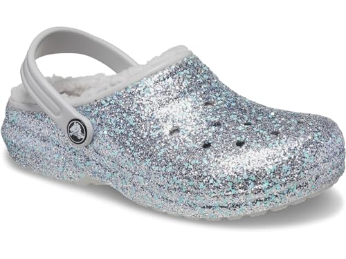 Image of Crocs Kids Classic Lined Glittered Clog Kids Iced Mint 11 Little Kid