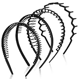 LOPHE Diadema Pelo Hombre y Mujer, Maquillaje y Lavado (Negro-4 Estilos)