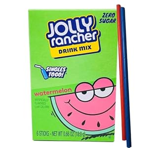 Jolly Keto Sensations: Low Carb Zero Sugar Drink Mix – 1 box – of Watermelon Drink Mix – 6 Single Servings – Sugar Free Drink Mix – Comes with 2 Paper Straws and 1 Exclusive PALiSOL CREATiONS Stickers