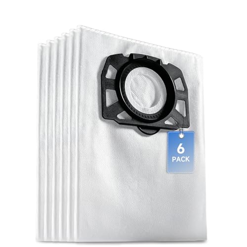 Kaiyaner 6 piezas KFI 487 Bolsas Aspiradora para Karcher WD4 WD5 WD6 WD5P WD6P Premium MV4 MV5 MV6 Bolsa Polvo Filtro de Vellón Bolsa Repuesto Filtro Bolsas Aspiradora en Seco y húmedo 2.863-006.0