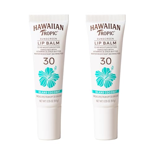 Hawaiian Tropic Lip Balm Island Coconut SPF 30 0.35oz each Twin Pack