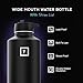 IRON °FLASK Camping & Hiking Hydration Flask with Straw, Wide Mouth Insulated Stainless Steel Sports Water Bottle - 64 oz Midnight Black