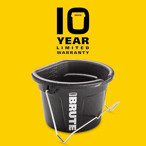 Rubbermaid Commercial Products Brute 5-Gallon 3-in-1 Flat-Back Feed Bucket with Hook-Hang-Carry Handle, RigidCell Strength, Pour Spout, USA Made for Horse & Livestock by Rubbermaid Commercial Products - Image 7