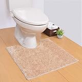 San-Luna トイレマット 洗える 日本製 60cm × 65cm [ターキッシュシャギー] マット (トルコ製生地使用) 滑り止め加工 ラメ入り ベージュ