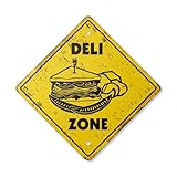 Deli Vintage Crossing Schild Xing Kunststoff Rustikal Sandwich-Shop Restaurant Essen FOO