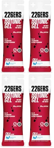 226ERS - Isotonic Gel, Gel Energético para Deportistas, Hidratos de Carbono, Cafeína y Stevia, Liberar Energía, Uso Glucosa y Digestión, Vegano, sin Gluten, Libre de Dopaje, Sabor Cola, 1 Gel