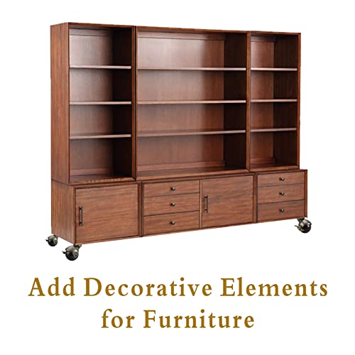 Jgjc Casters Set Of 4, Antique Brass Casters With Brake, 2 Inch Ball Castor Wheels For Furniture Casters Vintage Wheels Heavy Duty, Table Caster With 360 Degree Swivel Top Plate #TOP5