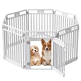 Pet Playpen with Door Dog Playpen Foldable Puppy Playpen for Puppies and Small Dogs 8-Panels Easy Assemble Easy Storing for Indoor and Outdoor (8 Panels)