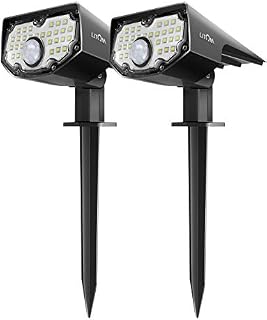 LITOM 30 LEDs Solar Motion Sensor Landscape Spotlights, IP67 Waterproof Outdoor Solar Powered