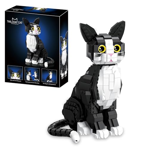 WHIZGO Tuxedo Cat Building Blocks, Cat Building Sets for Adult