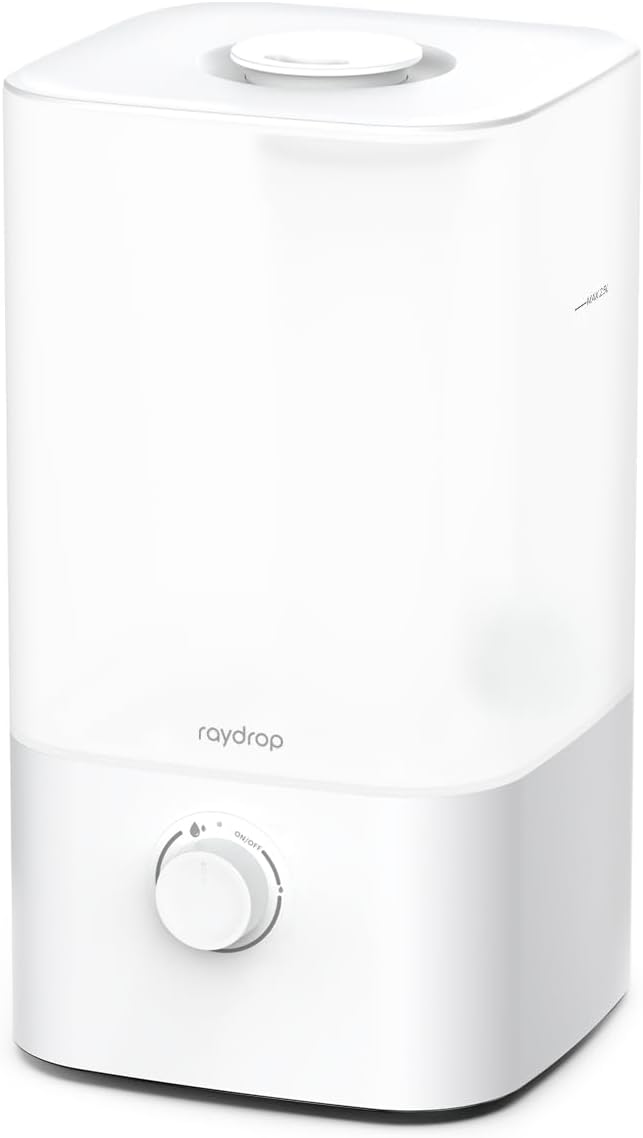raydrop Cool Mist Humidifier Diffuser, Essential Oil Diffuser, Top Fill Humidifier for Bedroom, Home and Office, Baby with Adjustable Mist Output, Auto Shut Off