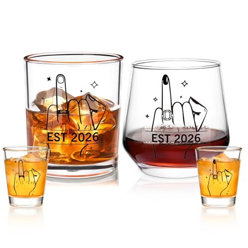 Futtumy Ring Finger Est 2026 ���C���O���X 4�Z�b�g�A2026�N�J�b�v���ւ̃E�F�f�B���O�M�t�g�A�u���C�_���V�����[�M�t�g�A����M�t�g �J�b�v�� �V�Y�V�w Mrs. His Hers To Be