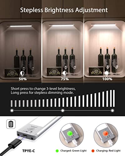 54-Led Under Cabinet Lights Wireless - Motion Sensor Led Kitchen Closet Counter Lighting With 1500Mah Rechargeable Battery & Magnetic Mount, Ideal Night Lights For Bedroom Babyroom Armoire Stair -2Pcs #TOP1