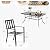 Sophia & William Patio Table and Chairs Set, Outdoor Dining Set for 6, 7 Piece Metal Patio Furniture, 60" Black Rectangular Table(Stripe)