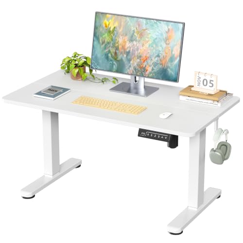 Image of Electric Low Height Adjustable Desk, 35 inch Center Table, White
