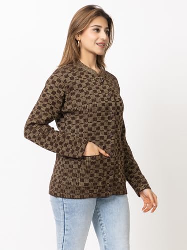 Image of TWENTY ME Winter Wear Casual Wear Acrylic Blend Button Closure and with Front Pockets Cardigans for Women's