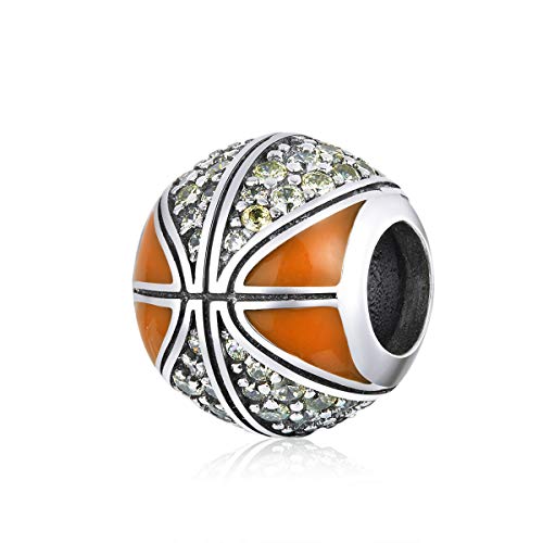 Abalorio de baloncesto de plata de ley para pulsera Pandora