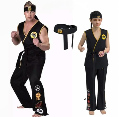 Photo de Uniforme de Karaté Noir Daniel Larusso, Noir , Kids 140-150