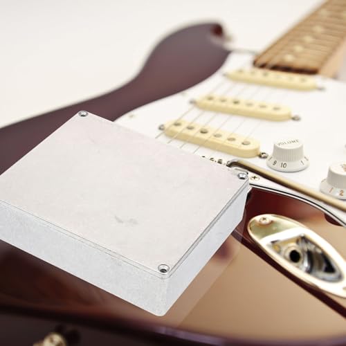 Boîtier d'effet guitare DIY en aluminium argenté anti-interférence et solide