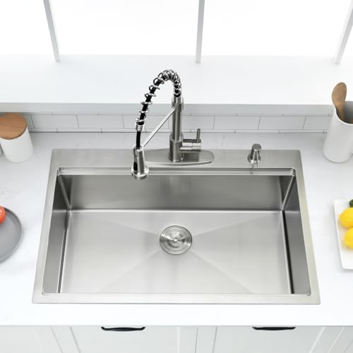 33 Inch Drop In Kitchen Sink Workstation - VOKIM 33 x 22 Inch Drop In Sink by VOKIM - Used condition - Image 3