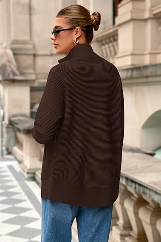 Image of PRETTYGARDEN Womens Long Sleeve Zip Up Ribbed Cardigan Sweaters
