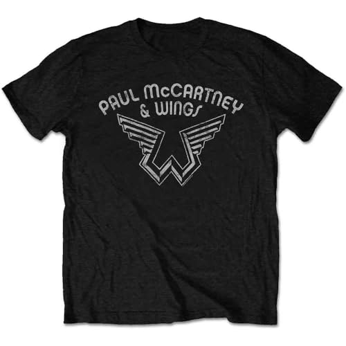 Rock Off officially licensed products Paul McCartney Men's PMCTS08MB03 T-Shirt, Black, Large