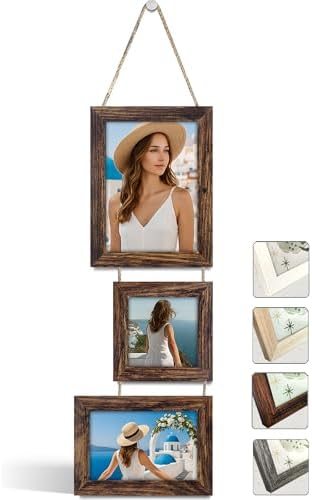 Multiple Photo Frames With Rope Different Sizes 3 Photos: 13x18,1...