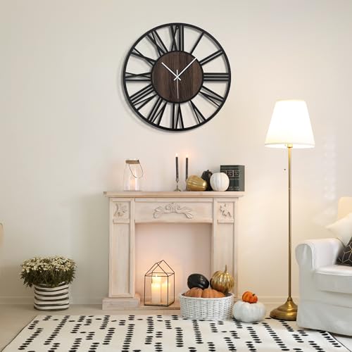 Mee 2ou Large Wall Clock for Living Room Decor, 60CM/24 Inch Non Ticking Silent, Battery Operated Modern Vintage Extra Large Decorative Wall Clock for Bedroom Kitchen - Image 7