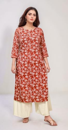 Image of Women's Cotton Printed Straight Kurti