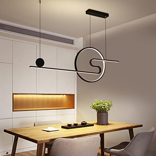 Lustre à intensité variable télécommandé avec suspension linéaire moderne