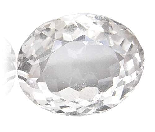 Piedra pukhraj AYUSH GEMS de zafiro blanco para joyería de bienestar y meditación