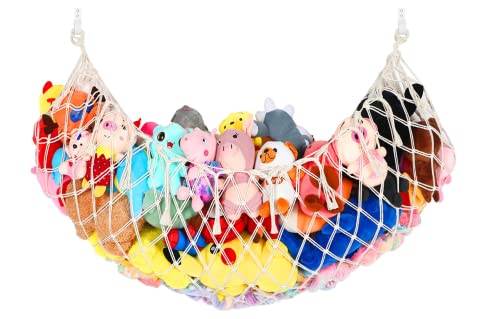 Stuffed Animals Net Or Hammock Large-Macrame Jumbo Doll Room Corner Organizer Mesh Decoration-Hanging Storage Nets Kids Bedroom With Hooks For Hanging #TOP4