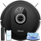 Tikom Robot Vacuum and Mop Combo, 5000Pa Robotic Vacuum Cleaner, 150 Min Max, App & Remote Control, Idear for Hard Floor, Carpet, Pet Hair, Self-Charge(G8000 Max)