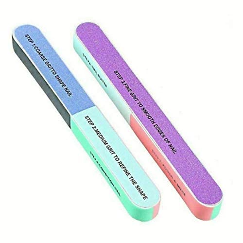 Truvic 7 -Sided Nail Buffers/Filers for Manicure (Random Colours)...