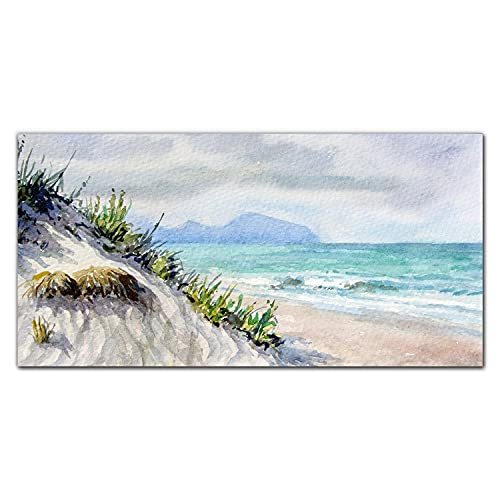 Tableau en verre acrylique 100x50cm nature de la plage côtière pour salon