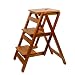 Spacmirrors Tabouret d'escalier en Bois Pliant 3 étapes pour la Maison Cuisine Salle de Bain Chaise de Bureau Chaise multifonctionnelle Double Usage