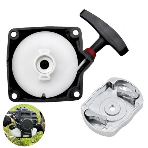 Kit Lanceur Tondeuse avec Coupelle de Démarrage M8, Lanceur à Rappel Entraxe 67 mm, Pièce de Rechange pour Tondeuse Débroussailleuse et Outils de Jardin, 2 Pièces
