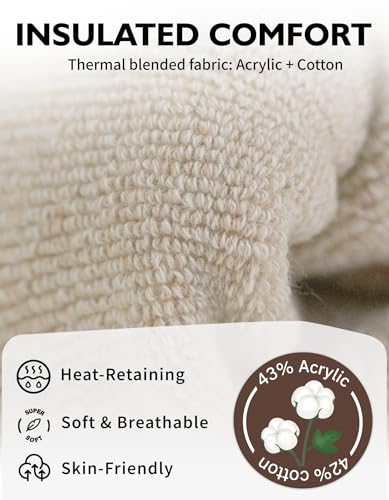 CLOSEMATE Thermosocken Damen Socken 3 Paar Wintersocken Warme Dicke Gestrickte Stricksocken Gekämmte Baumwollsocken Haussocken 35-38 39-42 1Espressobraun 1Milchkaffeebraun 1Hellbraun