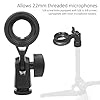 Qiilu Microphone Clip 22mm/0.9in Thread 3/8 Screw Hole 5/8 Screw Hole, Portable Adjustable Mic Holder Anti Vibration Mount Adapter Socket for Recording Studio #1